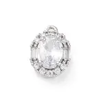 Brass Micro Pave Clear Cubic Zirconia Pendants