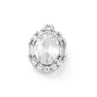 Brass Micro Pave Clear Cubic Zirconia Pendants