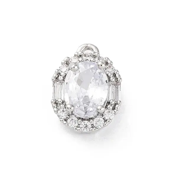 Brass Micro Pave Clear Cubic Zirconia Pendants