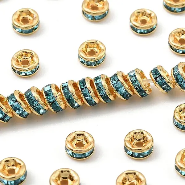 Brass Grade A Rhinestone Spacer Beads