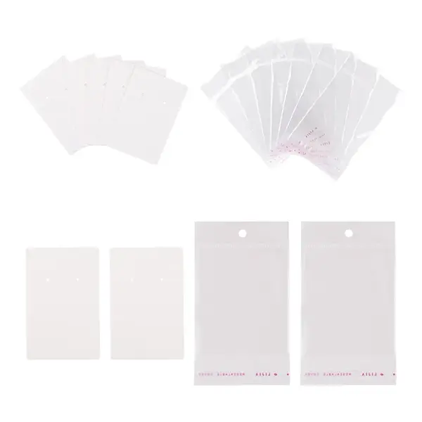 200Pcs 2 Style Cardboard Display Cards and OPP Cellophane Bags
