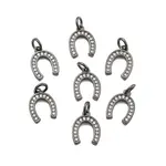 CZ Brass Micro Pave Cubic Zirconia Horse Shoe Charms