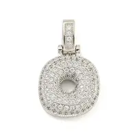 Brass Micro Pave Clear Cubic Zirconia Pendants