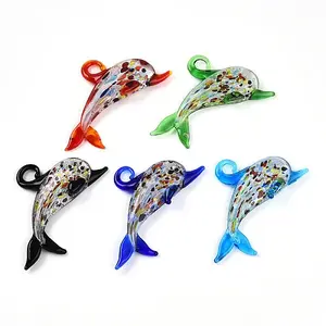 Handmade Silver Foil Lampwork Big Pendants