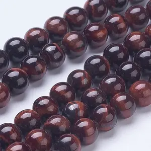 Dyed & Heated Natural Red Tiger Eye Beads Strands