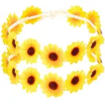 2Pcs Cloth Small Sunflowe Wreath Headband