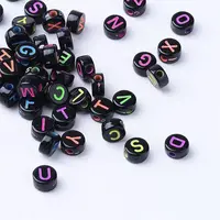Craft Acrylic Horizontal Hole Letter Beads