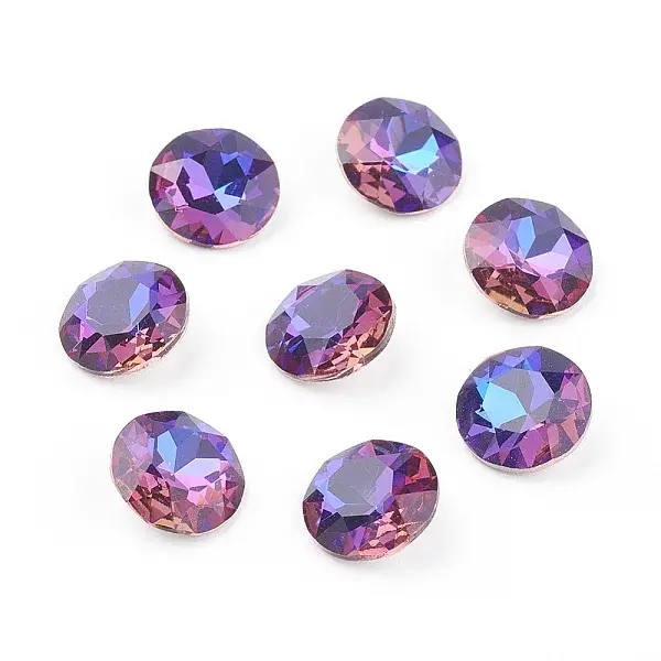 Pointed Back & Back Plated Glass Rhinestone Cabochons