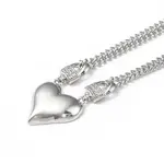 Clear Cubic Zirconia Heart with Padlock Pendant Necklace