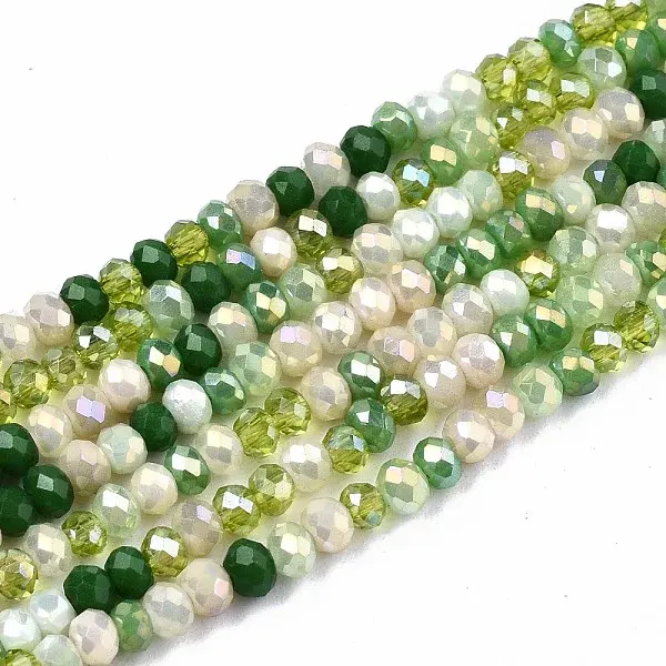 Electroplate Mixed Color Glass Beads Strands