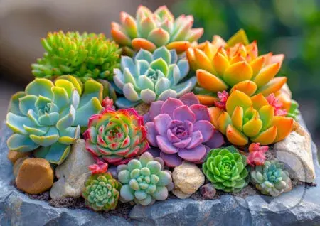 Sukulenty - puzzle z kategorie Umělecké