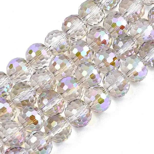 Electroplate Transparent Glass Beads Strands