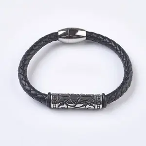 Men's Braided Leather Cord Bracelets