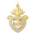 Mother's Day Brass Micro Pave Clear Cubic Zirconia Pendants