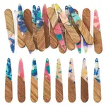 16Pcs 8 Colors Resin and Walnut Pendants