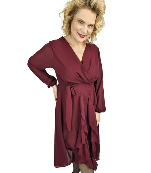 Pri Elegant dress flared hem with ruffles ADELE