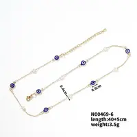 Evil Eye Brass Link Chain Necklaces Hip-hop Rock Fashion Necklace