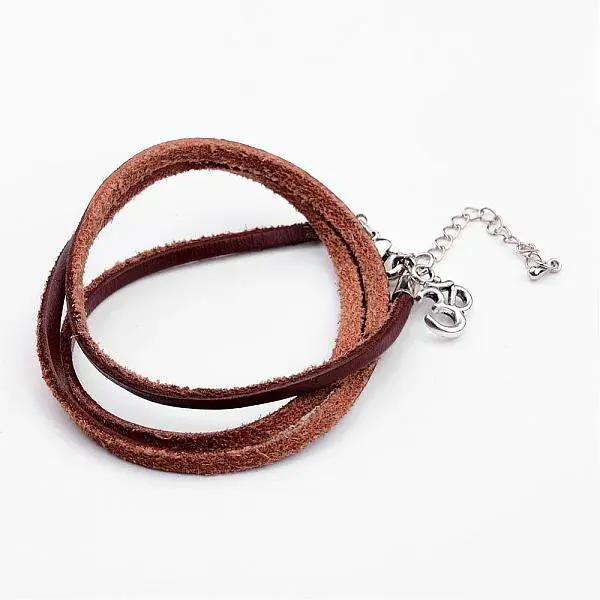 Three Loops Leather Wrap Bracelets