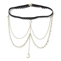 201 Stainless Steel & Brass Layered Star Sun Moon Tassel Thigh Leg Chains