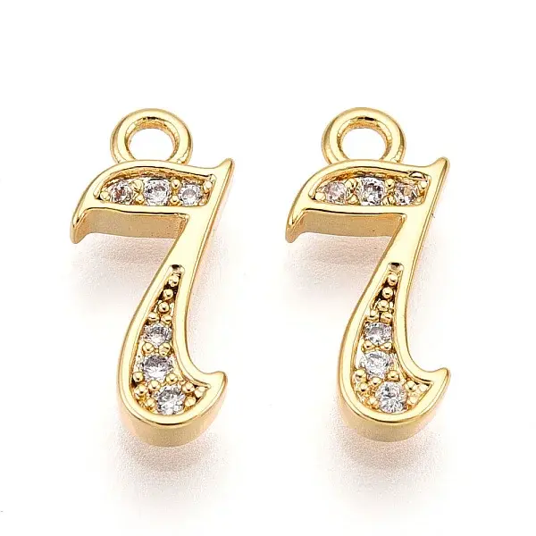 Brass Micro Pave Cubic Zirconia Charms