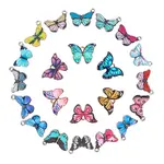 44Pcs 22 Colors Printed Alloy Pendants