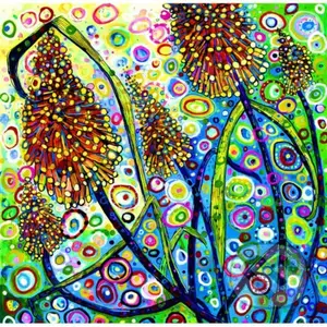 Red Hot Pokers - Sally Rich - puzzle z kategorie Umělecké