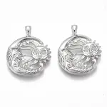 Brass Micro Pave Cubic Zirconia Pendants