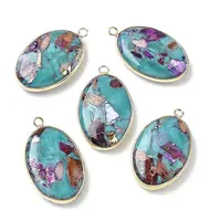 Dyed Synthetic Imperial Jasper Pendants