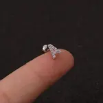 316L Surgical Stainless Steel Micro Pave Clear Cubic Zirconia Cartilage Earrings