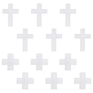 12Pcs 2 Styles Cross Polyester Embroidery Sew on Appliques