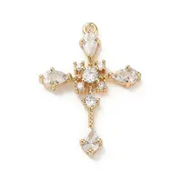 Brass Micro Pave Cubic Zirconia Pendants