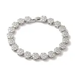 Rack Plating Brass Pave Cubic Zirconia Flower Link Chain Bracelets for Women