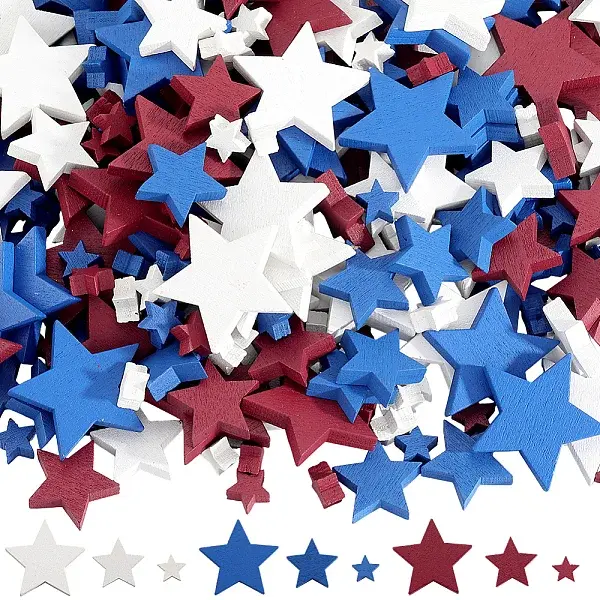 240Pcs Wooden Five-pointed Stars Display Decoration