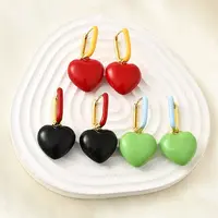 Heart Brass Hoop Earrings