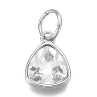 304 Stainless Steel Cubic Zirconia Pendant