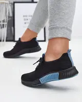 Resti Black women's sports shoes with blue inserts Keteti - Footwear