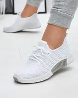 Resti White women's fabric sports shoes Vobbu- Footwear