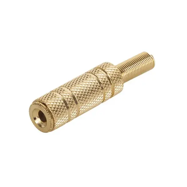 Zdířka 3.5 stereo kabel kov zlatá