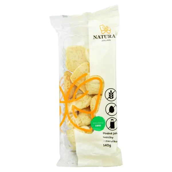 NATURAL JIHLAVA Jáhlové plněné taštičky meruňkové bez lepku natural 140 g