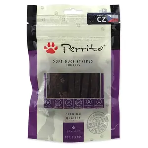 PERRITO Duck soft stripes pochoutka pro psy 100 g