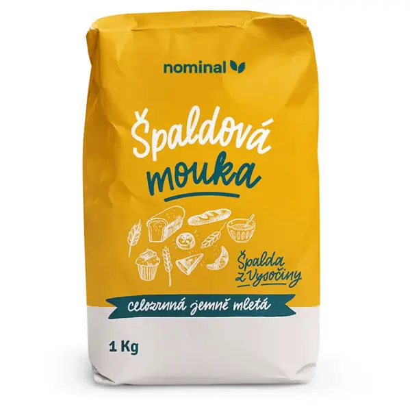 NOMINAL Celozrnná mouka špaldová jemně mletá 1000 g