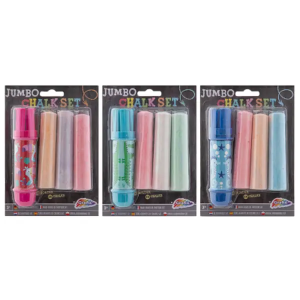 Chodníkové křídy Jumbo + držík 3 ks