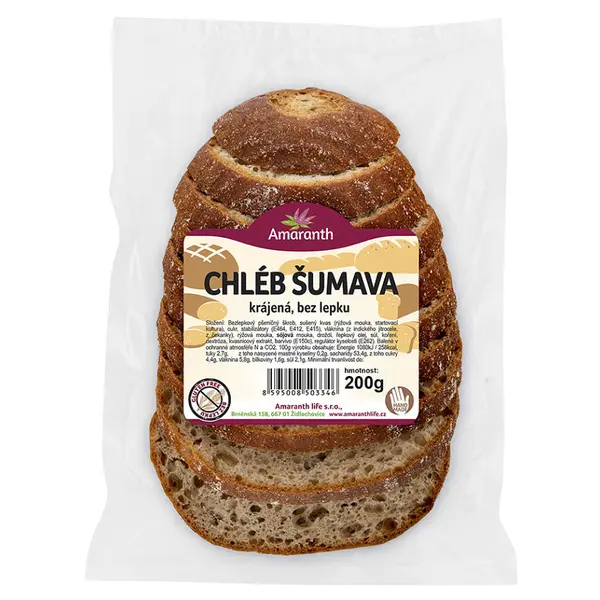 AMARANTH Bezlepkový chléb šumava krájená 200 g
