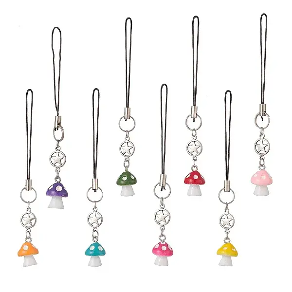 Mushroom Opaque Resin Mobile Strap