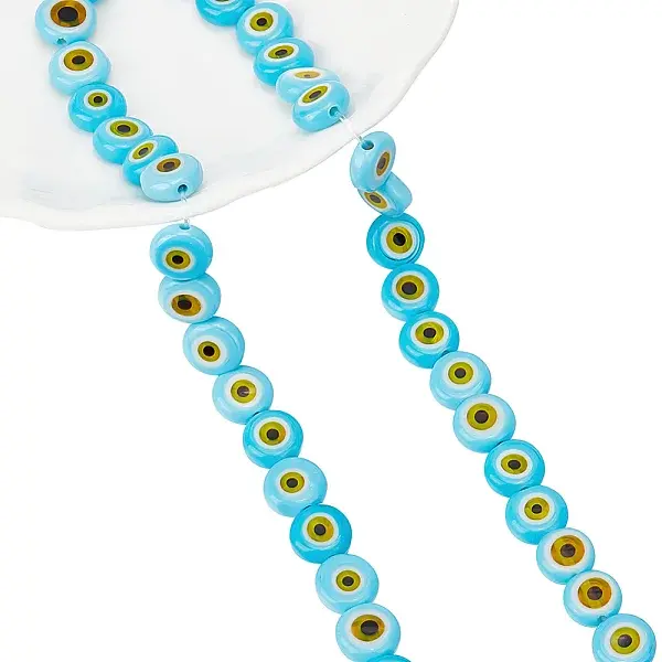 1 Strand Handmade Evil Eye Lampwork Beads Strands