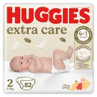 HUGGIES Dětské plenky Extra Care 2 velikost 3-6 kg 82 kusů
