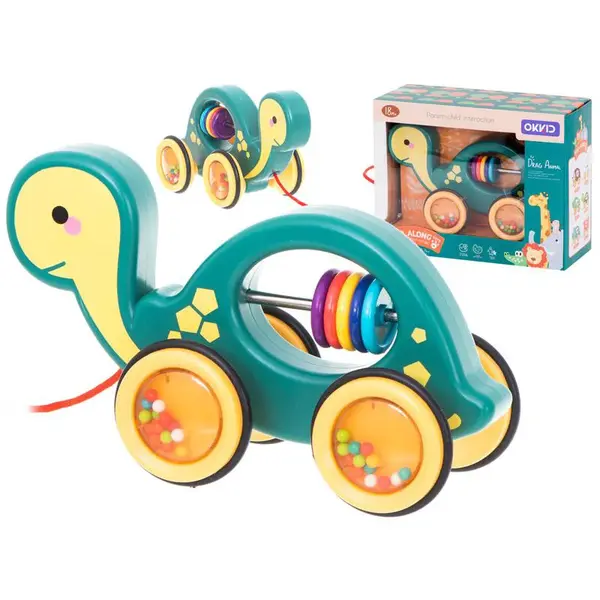 Hračka hrkálka s guličkami Korytnačka TORTOISE PULL ALONG