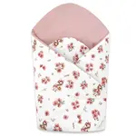 Novorodenecká zavinovačka, bavlna, Kačički - biela, púdrovo ružová