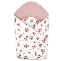 Novorodenecká zavinovačka, bavlna, Kačički - biela, púdrovo ružová