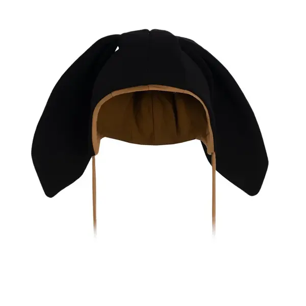 Dojčenská bavlnená čiapka s uškami Favorite čierna, vel. 56 (0-3m)